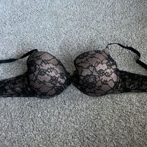 Black and Nude Lace Bra